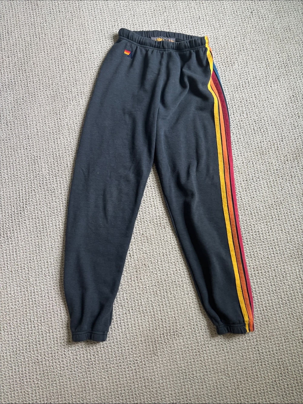 Aviator Nation 5 stripe sweatpant in charcoal - Picture 2 of 6